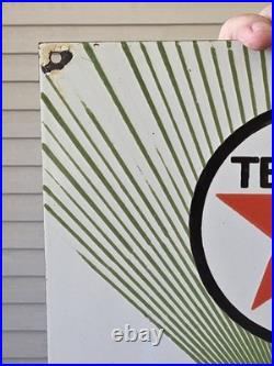 VINTAGE 1955 Texaco Diesel Fuel 2 Porcelain Advertising Sign (Green) 18 X 12