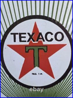 VINTAGE 1955 Texaco Diesel fuel 2 Porcelain Advertising Sign (Green) 18 X 12