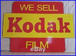 VINTAGE 1960's WE SELL KODAK FILM CAMERA GAS OIL 24 METAL SIGNNICE