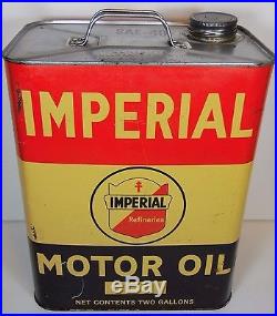 VINTAGE 1960s IMPERIAL MOTOR OIL GAS STATION ADVERTISING 2 Gallon Can ST. LOUIS