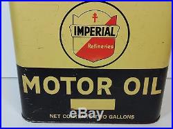 VINTAGE 1960s IMPERIAL MOTOR OIL GAS STATION ADVERTISING 2 Gallon Can ST. LOUIS