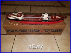 VINTAGE 1960s Texaco North Dakota Oil Tanker Toy Ship ORIGINAL BOX Wen-Mac AMF