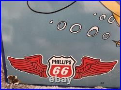 VINTAGE 1963 PHILLIPS 66 12x10 GASOLINE THE JETSONS MOTOR OIL PORCELAIN SIGN