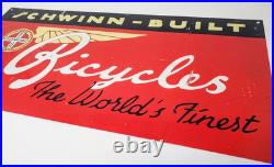 VINTAGE 20x10 SCHWINN BIKE BICYCLE METAL SIGN. BICYCLES promo advertising VINTAGE 20x10 SCHWINN BIKE BICYCLE METAL SIGN. BICYCLES promo advertising