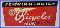 VINTAGE 20x10 SCHWINN BIKE BICYCLE METAL SIGN. BICYCLES promo advertising VINTAGE 20x10 SCHWINN BIKE BICYCLE METAL SIGN. BICYCLES promo advertising