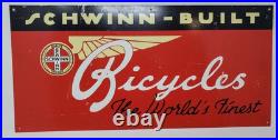 VINTAGE 20x10 SCHWINN BIKE BICYCLE METAL SIGN. BICYCLES promo advertising VINTAGE 20x10 SCHWINN BIKE BICYCLE METAL SIGN. BICYCLES promo advertising