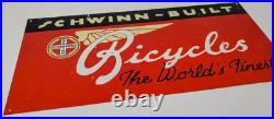 VINTAGE 20x10 SCHWINN BIKE BICYCLE METAL SIGN. BICYCLES promo advertising VINTAGE 20x10 SCHWINN BIKE BICYCLE METAL SIGN. BICYCLES promo advertising
