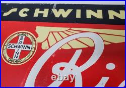 VINTAGE 20x10 SCHWINN BIKE BICYCLE METAL SIGN. BICYCLES promo advertising VINTAGE 20x10 SCHWINN BIKE BICYCLE METAL SIGN. BICYCLES promo advertising