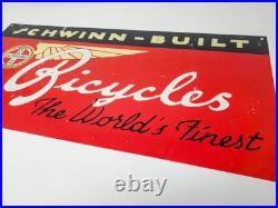 VINTAGE 20x10 SCHWINN BIKE BICYCLE METAL SIGN. BICYCLES promo advertising VINTAGE 20x10 SCHWINN BIKE BICYCLE METAL SIGN. BICYCLES promo advertising