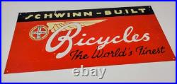 VINTAGE 20x10 SCHWINN BIKE BICYCLE METAL SIGN. BICYCLES promo advertising VINTAGE 20x10 SCHWINN BIKE BICYCLE METAL SIGN. BICYCLES promo advertising