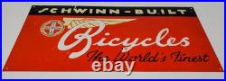 VINTAGE 20x10 SCHWINN BIKE BICYCLE METAL SIGN. BICYCLES promo advertising VINTAGE 20x10 SCHWINN BIKE BICYCLE METAL SIGN. BICYCLES promo advertising