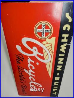 VINTAGE 20x10 SCHWINN BIKE BICYCLE METAL SIGN. BICYCLES promo advertising VINTAGE 20x10 SCHWINN BIKE BICYCLE METAL SIGN. BICYCLES promo advertising