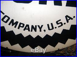 Vintage 42 Pure Oil Company 2-sided Porcelain Oil Sign