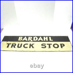 VINTAGE BARDAHL TRUCK STOP GAS OIL SIGN PAINTED With REFLECTIVES HEAVY 30x9 USED