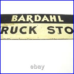 VINTAGE BARDAHL TRUCK STOP GAS OIL SIGN PAINTED With REFLECTIVES HEAVY 30x9 USED