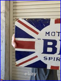 VINTAGE BP MOTOR SPIRIT PORCELAIN SIGN BRITISH GAS FUEL LONDON 16x10