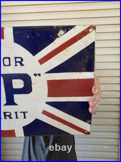 VINTAGE BP MOTOR SPIRIT PORCELAIN SIGN BRITISH GAS FUEL LONDON 16x10