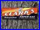 VINTAGE CLARKS INDEPENDENT SUPER GAS PORCELAIN SIGN CAR GAS OIL PLANE 12x5