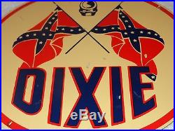 Vintage Dixie Gasoline 11 1/4 Porcelain Gas & Oil Sign! Pump Plate! Lubster Nr