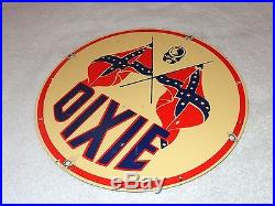 Vintage Dixie Gasoline 11 1/4 Porcelain Gas & Oil Sign! Pump Plate! Lubster Nr