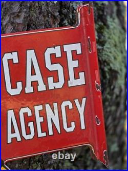 VINTAGE DOUBLE SIDED CASE AGENCY PORCELAIN SIGN 18x12