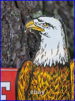 VINTAGE DOUBLE SIDED CASE AGENCY PORCELAIN SIGN 18x12