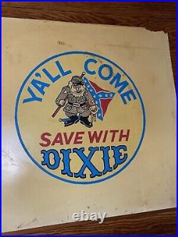 VINTAGE Dixie Gasoline Plastic Advertising Sign Gas Station 1960's