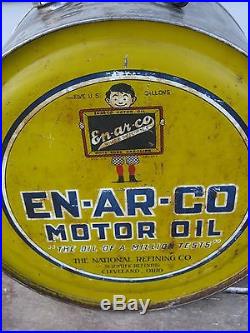 Vintage En-ar-co Motor Oil 5 Gal Can Enarco Cleveland Ohio. Gas, 5 Gal. Mobil