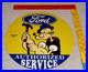 VINTAGE FORD SERVICE With POPEYE THE SAILOR MAN 12 ENAMEL METAL GASOLINE OIL SIGN