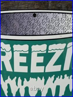 VINTAGE FREEZIE PORCELAIN SIGN NICE SHAPE 12x10