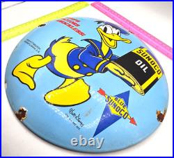 VINTAGE GENUINE SUNOCO PORCELAIN SIGN PUMP PLATE GAS STATION OIL 12 x 12