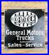 VINTAGE GMC TRUCKS 8x8 SALES SERVICE DEALERSHIP GAS STATION PORCELAIN OIL SIGN