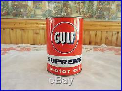 Vintage Gulf Supreme 1 Quart Motor Oil Can