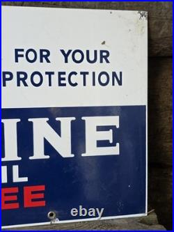 VINTAGE HAVOLINE MOTOR OIL PORCELAIN SIGN'WAXFREE' CAR GAS AUTO APX 21x11