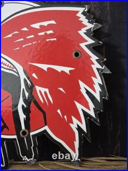 VINTAGE INDIAN AEROLENE OIL PRODUCTS PORCELAIN GAS SIGN MOTOR OIL 9x9