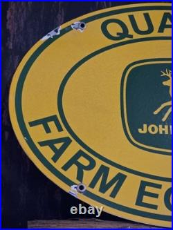 VINTAGE JOHN DEERE TRACTOR PORCELAIN SIGN QUALITY FARM EQUIPMENT 16.5x11