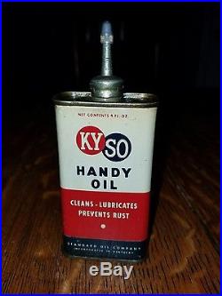 Vintage Ky So Kyso Standard Oil Company Tin Can Handy Oiler Lead Top Kentucky