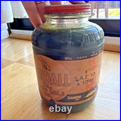 VINTAGE! Kendall The 2000 Mile Oil No. X-12 Antique Oil Jar quart FULL VINTAGE! Kendall The 2000 Mile Oil No. X-12 Antique Oil Jar quart FULL