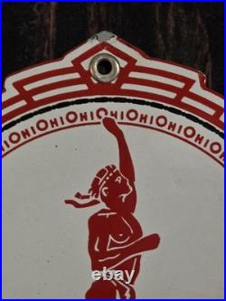 VINTAGE MARATHON MOTOR OIL PORCELAIN SIGN 10x8.5