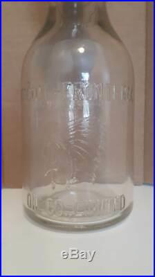 VINTAGE MC. COLL-FRONTENAC 1920's OIL SPOUT & GLASS JAR ANTIQUE BOTTLE RED INDIAN