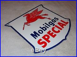 Vintage Mobil Mobilgas Special 12 Porcelain Pegasus Sign Gas & Oil! Pump Plate