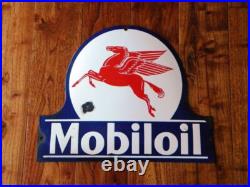 VINTAGE MOBIL OIL PORCELAIN SIGN 16-1/2 x 13-1/4 PEGASUS RACING PUMP GARAGE VINTAGE MOBIL OIL PORCELAIN SIGN 16-1/2 x 13-1/4 PEGASUS RACING PUMP GARAGE