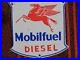 VINTAGE MOBILFUEL DIESEL PEGASUS PORCELAIN ENAMEL OIL & GAS SIGN SIZE 6 x 6