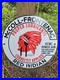 VINTAGE McCOLL-FRONTENAC RED INDIAN OILS 12 PORCELAIN GAS PUMP SIGN