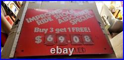 VINTAGE Mechanic repair shop shocks oil gas price METAL SIGN