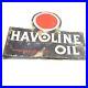 VINTAGE ORIGINAL TEXACO HAVOLINE OIL DOUBLE SIDED SIGN INDIAN REFINING CO 1930's