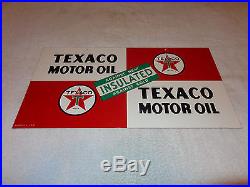 Vintage Original Texaco Insulated Motor Oil 21.5 X 11.2 Metal 2 Sided Gas Sign