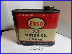 VINTAGE RARE 1930's-40s ESSO 2-T MOTOR OIL TIN CAN HANDY OILER (DRIP BOY & GIRL)