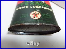 Vintage Rare Unopened Texaco Home Lubricant Oil Tin Can Handy Oiler Lead Cap