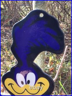 VINTAGE ROADRUNNER PORCELAIN SIGN GAS OIL CAR TRUCK MOTORCYCLE 12x9 VINTAGE ROADRUNNER PORCELAIN SIGN GAS OIL CAR TRUCK MOTORCYCLE 12x9